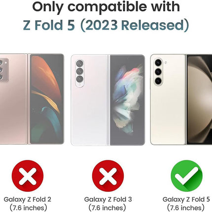 Mobizang Ultra Thin Back Case for Samsung Galaxy Z Fold 5 | Full Body Protection Hard Back Cover, Silver