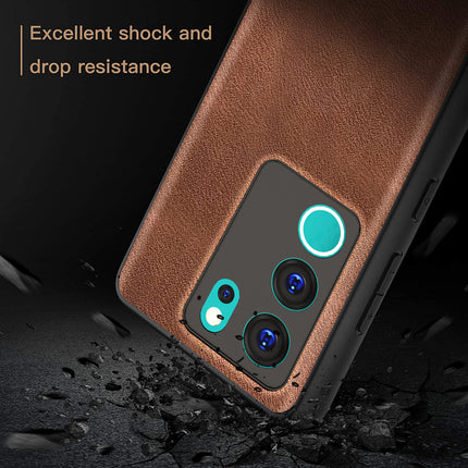 Mobizang Tux Leather Back Cover for Vivo V29 (5G) / Vivo V29 Pro (5G) | Slim Shockproof Camera Protection Bumper Case (Brown)
