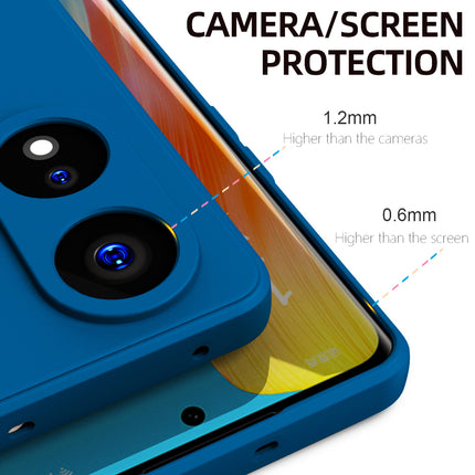 Mobizang Matte Protective Lens Flexible Back Cover for Oppo Reno 8T (5G) | Slim Silicone with Soft Lining Shockproof Full Body Bumper Case (Blue)