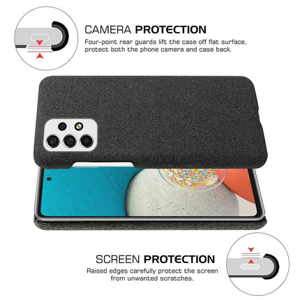 Mobizang Woven Soft Fabric Case for Samsung Galaxy A73 (5G) Back Cover, Shock Protection Slim Hard Anti Slip Back Cover (Black)