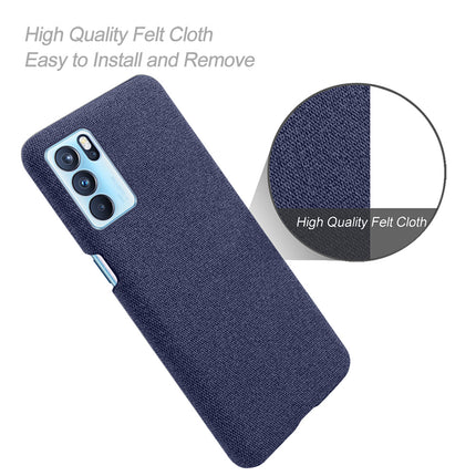 Woven Soft Fabric Case for Oppo Reno 6 Pro Back Cover, Shock Protection Slim Hard Anti Slip Back Cover (Blue)