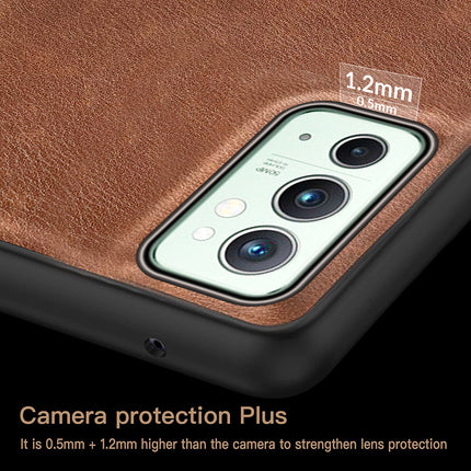 Tux Back Case for OnePlus 9RT / One Plus 9RT , Slim Leather Case with Soft Edge Shockproof Back Cover (Brown)