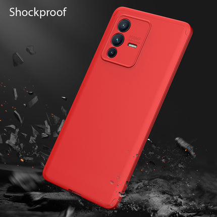Double Dip Full 360 Protection Back Case Cover for Vivo V23 PRO (5G) (Red)