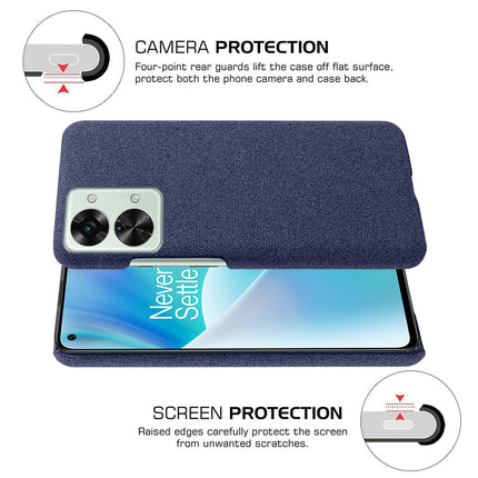 Mobizang Woven Soft Fabric Case for OnePlus Nord 2T  Back Cover,  Shock Protection Slim Hard Anti Slip Back Cover (Blue)