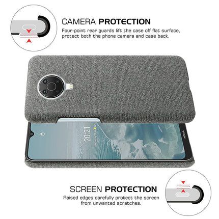 Woven Soft Fabric Case for Nokia G20 / Nokia G10 Back Cover, Shock Protection Slim Hard Anti Slip Back Cover (Grey)
