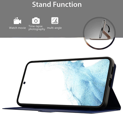 Mobizang Noble Slim Magnetic Leather Flip Case Cover for Samsung Galaxy S23 ,Card Holder Stand Leather Flip Wallet Case (Blue)