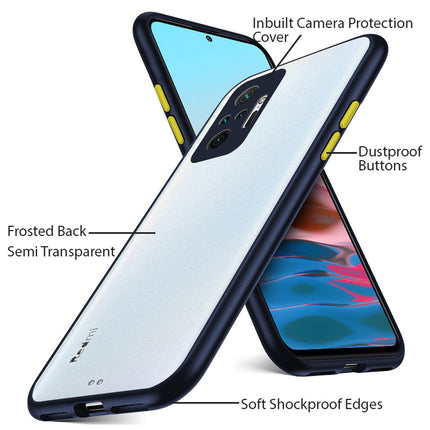 Paper Thin Back Cover For Xiaomi Redmi Note 10 Pro /  Note 10 Pro Max , Super Slim Matte Translucent Full Protection Back Case (Blue)