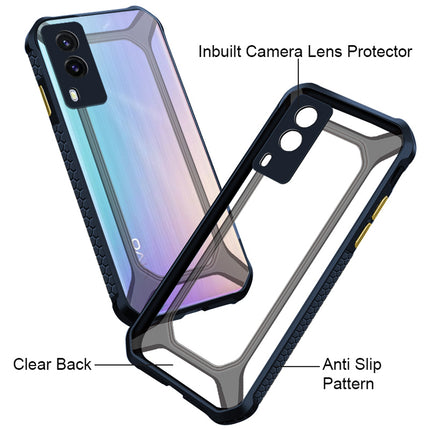 Unicorn for Vivo V21E (5G) Clear Back Case, [Military Grade Protection] Shock Proof Slim Hybrid Bumper Cover (Blue)