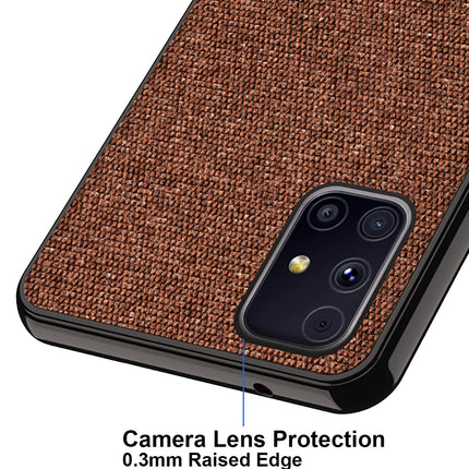Soft Full Fabric Protective Shockproof Back Case Cover for Samsung Galaxy M31S (Full Brown)