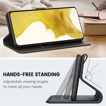 Noble Slim Flip Cover for Realme GT 2 Pro , Magnetic and Card Holder Stand Leather Flip Wallet Case (Black)