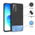 Soft Fabric & Leather Hybrid Protective Case Cover for Oppo Reno 6 (Black,Blue)