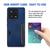 Mobizang Razor Wallet Back Case for Xiaomi 13 Pro (5G) | Slim PU Leather & Fabric Cover with Inbuilt Card Pocket (Blue)