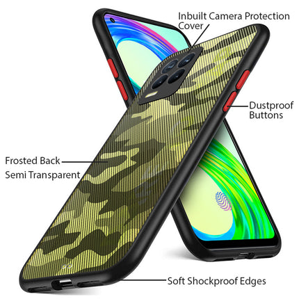 Camouflage Paper Thin Back Cover For Realme 8 Pro / Realme 8 (4G) , Super Slim Matte Translucent Full Protection Back Case (Black)