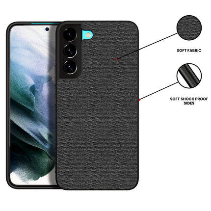 Soft Full Fabric Protective Back Case Cover for Samsung Galaxy S22 + ( Plus ) (Black)