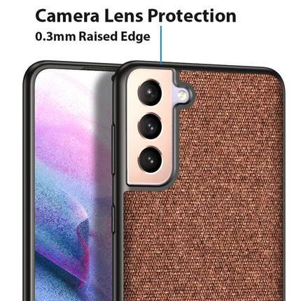 Soft Full Fabric Protective Shockproof Back Case Cover for Samsung Galaxy S21 + (Plus) (Full Brown)