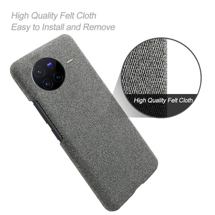 Mobizang Woven Soft Fabric Case for Vivo X80 (5G) Back Cover,  Shock Protection Slim Hard Anti Slip Back Cover (Grey)