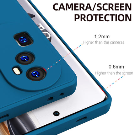 Mobizang Matte Protective Lens Flexible Back Cover for Oppo Reno 10 PRO + Plus | Slim Silicone with Soft Lining Shockproof Full Body Bumper Case (Blue)
