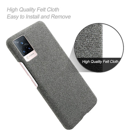 Woven Soft Fabric Case for Vivo V21 Back Cover, Shock Protection Slim Hard Anti Slip Back Cover (Grey)