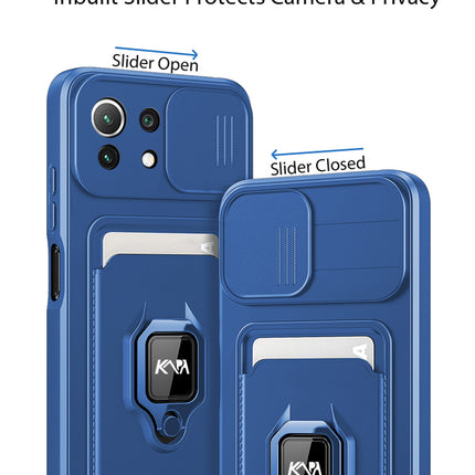 Mobizang Bisen Back Cover for Xiaomi Mi 11 Lite , Shockproof Slim Bumper Back Case (Blue)