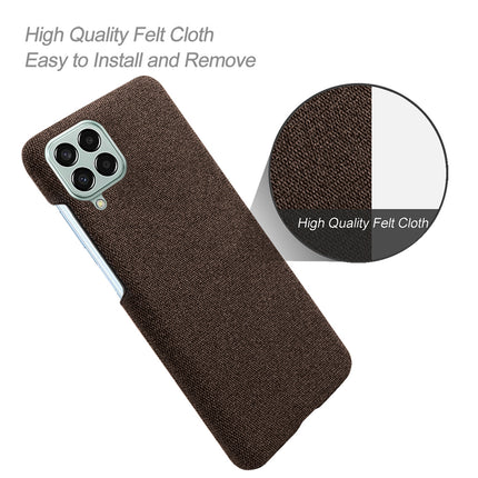 Mobizang Woven Soft Fabric Case for Samsung Galaxy M33 (5G) Back Cover, Shock Protection Slim Hard Anti Slip Back Cover (Brown)