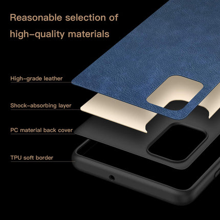 Tux Back Case For Samsung Galaxy A51 , Slim Leather Case with Soft Edge Shockproof Back Cover (Blue)