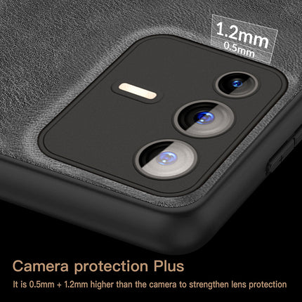 Tux Back Case For Vivo V23 (5G) , Slim Leather Case with Soft Edge Shockproof Back Cover (Black)