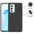 Soft Fabric Hybrid for OnePlus 9RT Back Cover, Shockproof Protection Slim Hard Back Case (Black)