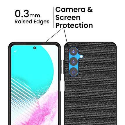 Kapa Soft Full Fabric Protective Back Case Cover for Samsung Galaxy F54 | Shockproof Slim Hard Anti Slip Back Case (Black)