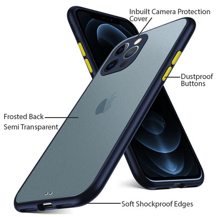 Paper Thin Back Cover For Apple iPhone 12 Pro Max (6.7) , Super Slim Matte Translucent Full Protection Back Case (Blue)