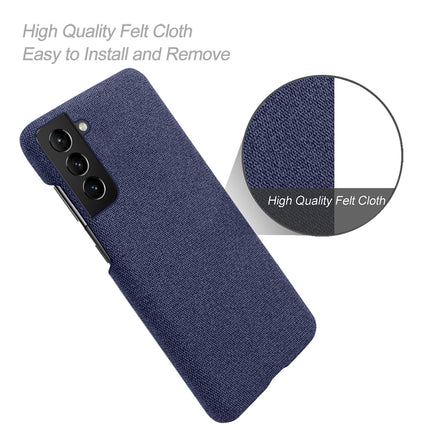 Woven Soft Fabric Case for Samsung Galaxy S22 Back Cover, Shock Protection Slim Hard Anti Slip Back Cover (Blue)