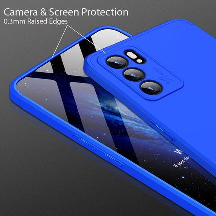 Double Dip Full 360 Protection Back Case Cover for Oppo Reno 6 (5G) (Blue)