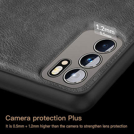 Tux Back Case For Oppo Reno 6 (5G) , Slim Leather Case with Soft Edge Shockproof Back Cover (Black)
