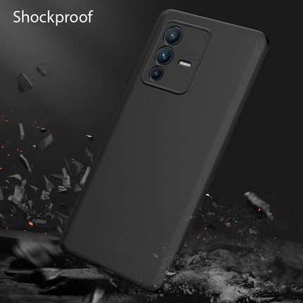 Double Dip Full 360 Protection Back Case Cover for Vivo V23 PRO (5G) (Black)