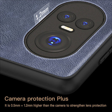 Mobizang Tux Leather Back Cover for Oppo Reno 10 / Reno 10 PRO | Slim Shockproof Camera Protection Bumper Case (Blue)