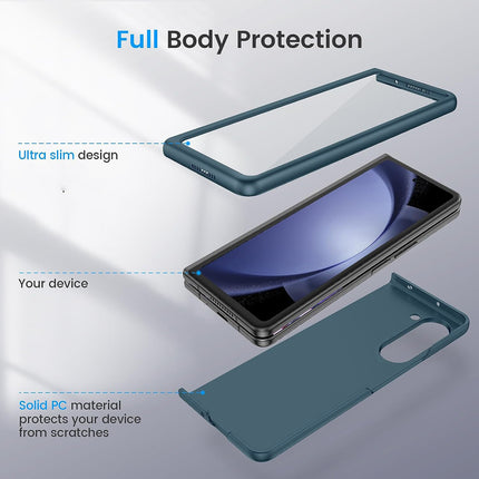 Mobizang Ultra Thin Back Case for Samsung Galaxy Z Fold 5 | Full Body Protection Hard Back Cover, Gray Green