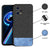Soft Fabric & Leather Hybrid Protective Case Cover for Realme 9 Pro Plus (Black ,Blue)