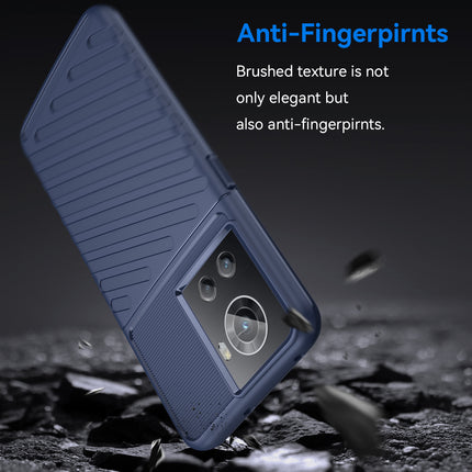 Mobizang Thunder Protective Flexible Back Cover for OnePlus 10R | Slim Anti Slip Rugged TPU Shockproof Full Body Bumper Case (Blue)