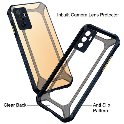 Mobizang Unicorn for Vivo V23E (5G) Clear Back Case, Shock Proof Slim Hybrid Bumper Cover (Blue)