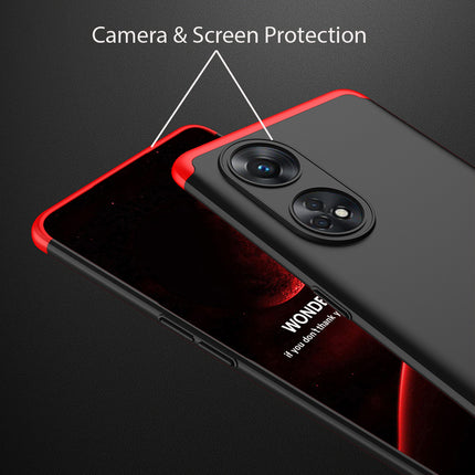 Mobizang Double Dip Full 360 Protection Back Case Cover for Oppo Reno 8T (5G) (Red,Black)