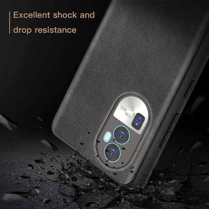 Mobizang Tux Leather Back Cover for Oppo Reno 10 Pro Plus | Slim Shockproof Camera Protection Bumper Case (Black)