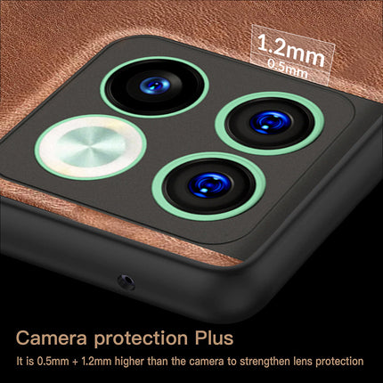 Mobizang Tux Back Case for Oneplus 10T , Slim Leather Shockproof Camera Protection Back Cover (Brown)