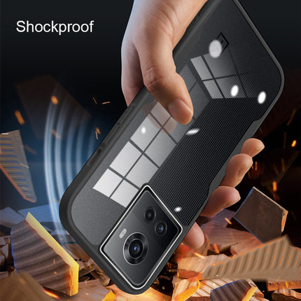 Mobizang Beetle V2 for OnePlus 10R Back Cover , [Military Grade] Shockproof Slim Camera Ring Hybrid Clear Case (Black)