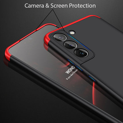 Double Dip Full 360 Protection Back Case Cover for Samsung Galaxy S22 Plus (Red ,Black)