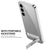 Mobizang Phantom Ultra Thin Back Case for Samsung Galaxy S24 Cover | Inbuilt Kick Stand Electroplated Edges Full Body Protection Back Cover (Silver)