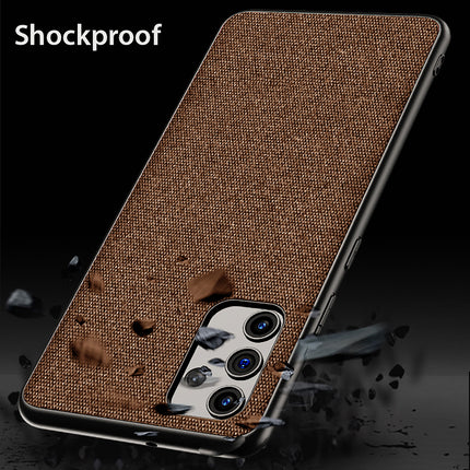 Soft Full Fabric Protective Shockproof Back Case Cover for Samsung Galaxy A32 (4G) (Full Brown)