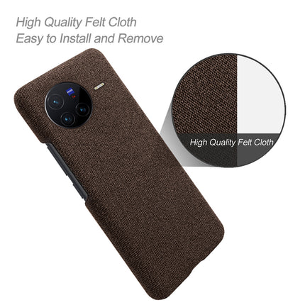 Mobizang Woven Soft Fabric Case for Vivo X80 (5G) Back Cover,  Shock Protection Slim Hard Anti Slip Back Cover (Brown)