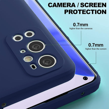 Matte Lens Protective Back Cover for OnePlus 9 PRO / One Plus 9 PRO , Slim Silicone with Soft Lining Shockproof Flexible Full Body Bumper Case (Blue)