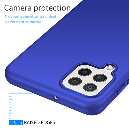 Silk Smooth Finish [Full Coverage] All Sides Protection Slim Back Case Cover for Samsung Galaxy A22 (4G) (Blue)