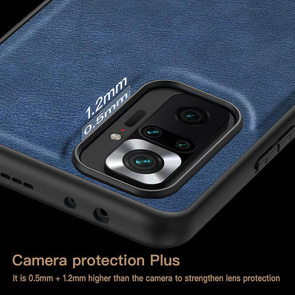 Tux Back Case for Xiaomi Redmi Note 10 Pro /  Note 10 Pro Max , Slim Leather Case with Soft Edge Shockproof Back Cover (Blue)