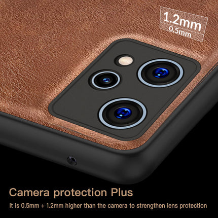 Tux Back Case for Realme 9 Pro, Slim Leather Case with Soft Edge Shockproof Back Cover (Brown)